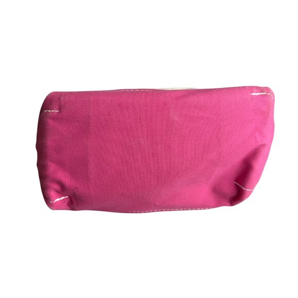 L.L. Bean Boat & Tote Canvas Bag Pink Trim Canvas Zipper Top 13" - Picture 8 of 8